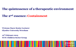 The quintessence of a therapeutic environment The 2nd essence