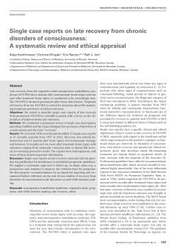 Single case reports on late recovery from chronic disorders of