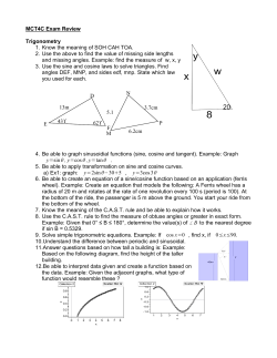MCT4C Exam Review Trigonometry 1. Know the meaning of SOH