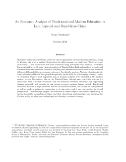 An Economic Analysis of Traditional and Modern Education in Late