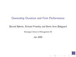 Ownership Duration and Firm Performance