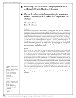 Processing Load in Children`s Language Production