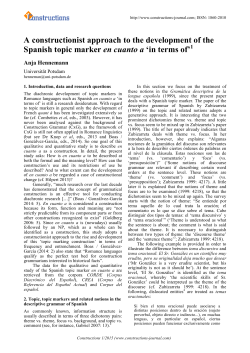 A constructionist approach to the development of the Spanish topic