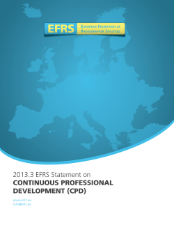 2013 EFRS Statement on Continuous Professional Development