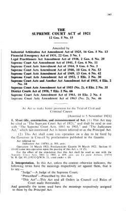 SUPREME COURT ACT of 1921 - Supreme Court Library Queensland