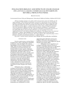 pollination biology and effects of color change on lantana camara
