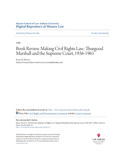 Book Review. Making Civil Rights Law: Thurgood Marshall and the