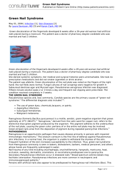 Green Nail Syndrome