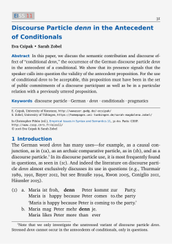 Discourse Particle `denn` in the Antecedent of - CSSP