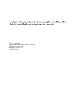 Investigation of a large-scale mode of ocean/atmosphere variability