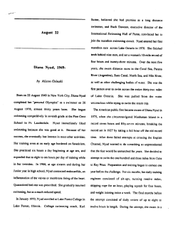 August 22 Diana Nyad, 1949 - Aquatic Consulting Services