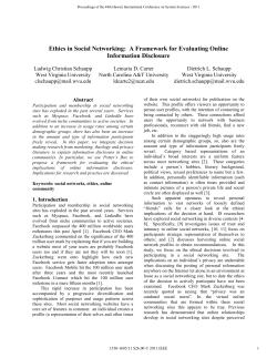 Ethics in Social Networking