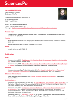 CV Jenny Andersson - Sciences Po Spire