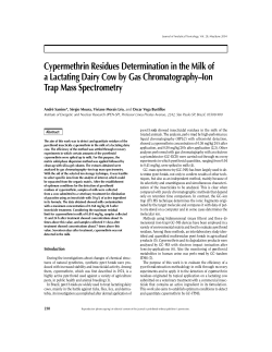 Cypermethrin Residues Determination in the Milk of a