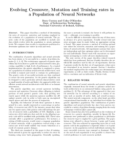Evolving Crossover&cedil; Mutation and Training rates in a Population of