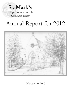 2012 Annual Report - St. Mark`s Episcopal Church
