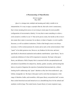 1 A Phenomenology of Objectification REH Gordon