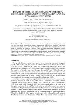IMPACTS OF SOLIDAGO GIGANTEA, PRUNUS SEROTINA