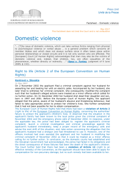 Factsheet: Domestic violence - European Court of Human Rights