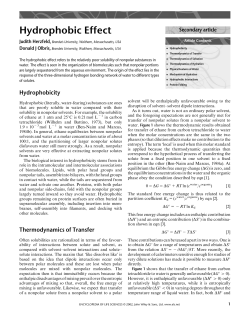 "Hydrophobic Effect". In: Encyclopedia of Life Sciences