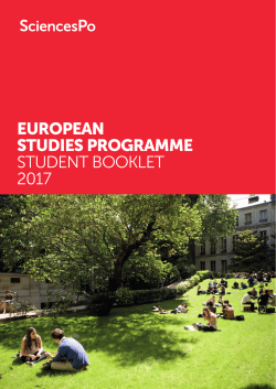 EuropEan StudiES programME STUDENT BOOKLET 2017