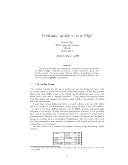 Publication quality tables in LATEX