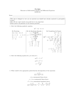 This quiz is designed to test you on mater - RIT
