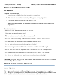 Learning Plans for: E. Pauley Content/Grade: 7th Grade