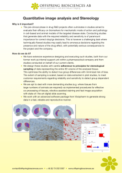 Quantitative image analysis and Stereology