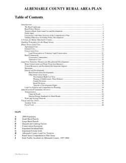 ALBEMARLE COUNTY RURAL AREA PLAN