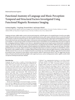 Functional Anatomy of Language and Music Perception