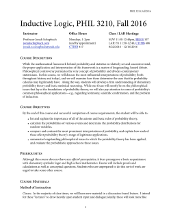 Inductive Logic - Jonah Schupbach