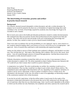The intertwining of researcher, practice and artifact in