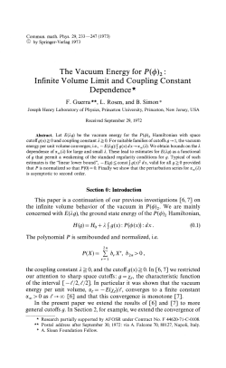 The Vacuum Energy for P(φ}2 : Infinite Volume Limit and Coupling