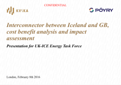 Interconnector between Iceland and GB, cost benefit analysis and