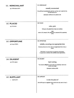 161. 162. 163. 164. 165. nonchalant placid opportune diligent