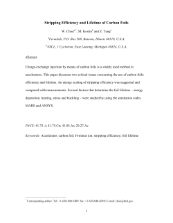 Stripping Efficiency and Lifetime of Carbon Foils