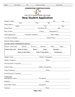 New Student Application - Cornerstone Christian School