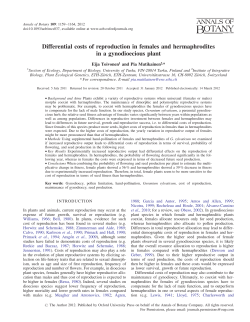 Differential costs of reproduction in females and