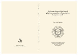 Regioselective Modifications of Galactose-containing