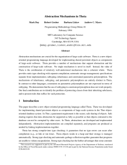 Abstraction Mechanisms in Theta 1 Introduction