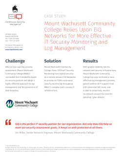 Mount Wachusett Community College Relies Upon EiQ Networks for