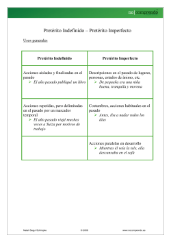 Pret&eacute;rito Indefinido &ndash; Pret&eacute;rito Imperfecto