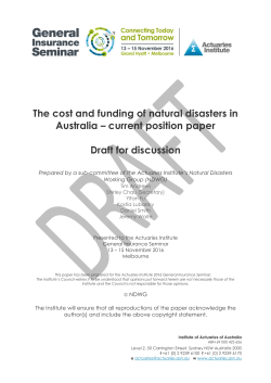 The cost and funding of natural disasters in Australia &ndash; current