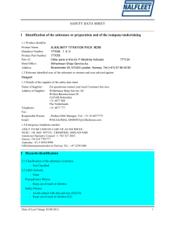 SAFETY DATA SHEET 1 Identification of the