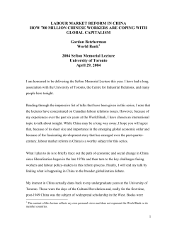 LABOUR MARKET REFORM IN CHINA HOW 700