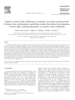 Negative second virial coefficients as predictors of protein crystal