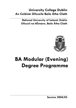 BA Modular (Evening) Degree Programme