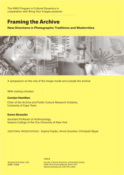 Framing the Archive - Universiteit Leiden
