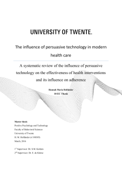 The influence of persuasive technology in modern health care